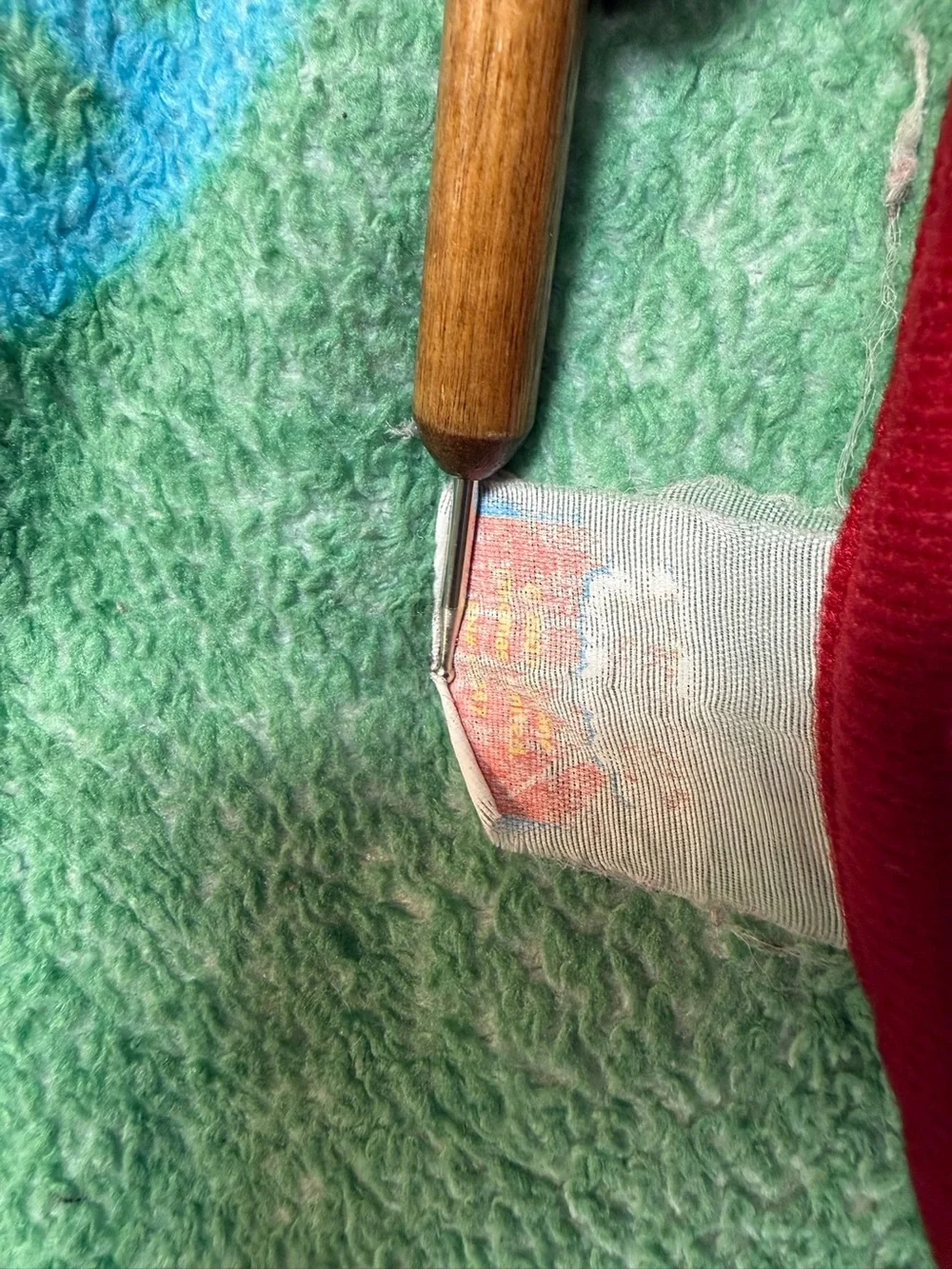 VINTAGE THOMAS THE TRAIN Fleece Throw Blanket 30x43 Blue Green Kids